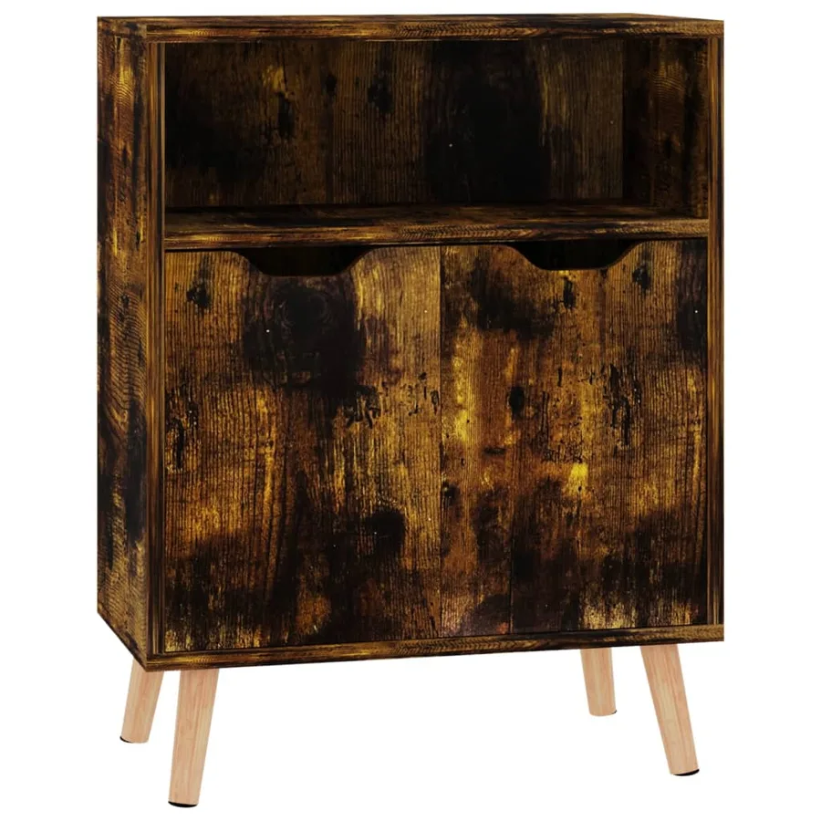 Buffet chêne fumé 60x30x72 cm bois d'ingénierie - 2