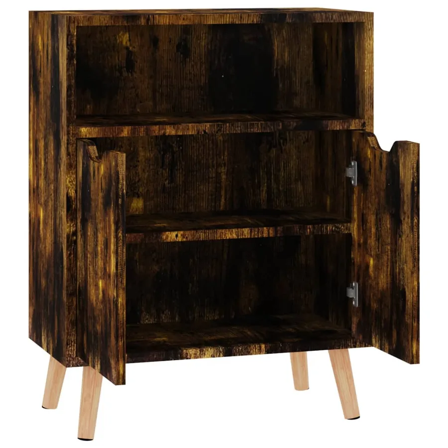 Buffet chêne fumé 60x30x72 cm bois d'ingénierie - 5