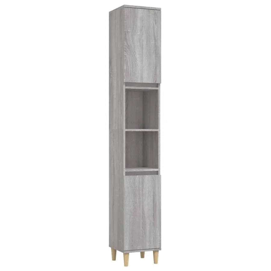 Ensemble d'armoires de salle de bain 3 pcs sonoma gris - 6