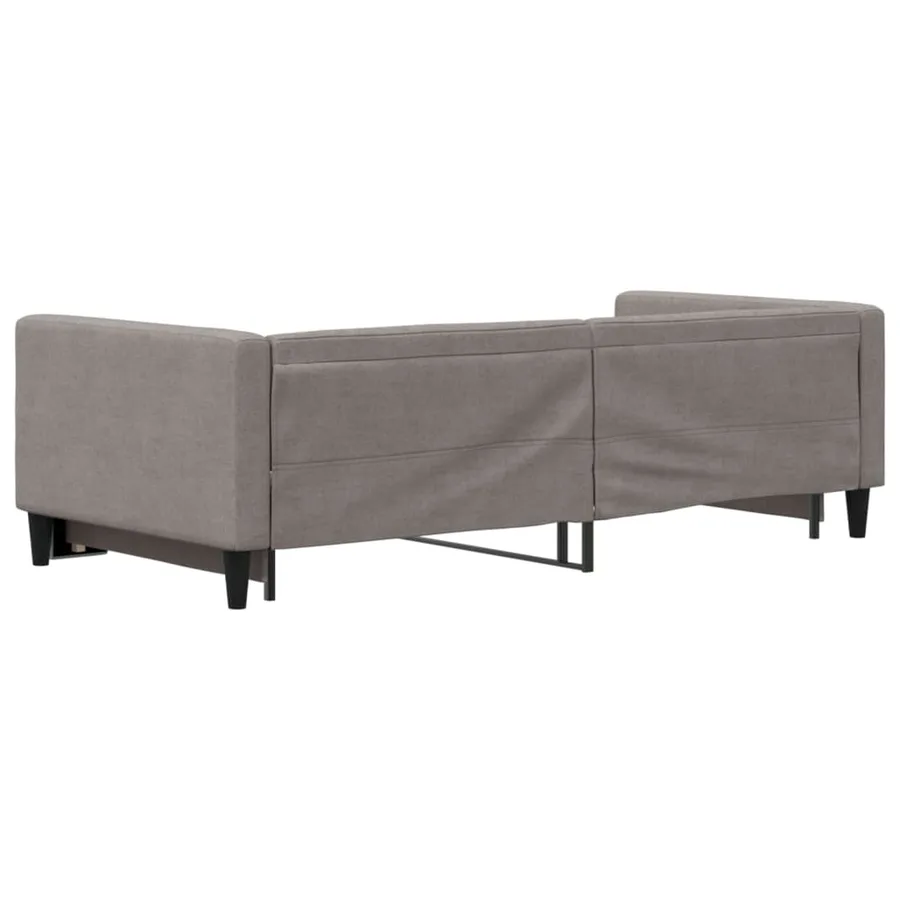 Lit de jour avec gigogne sans matelas taupe 90x200 cm - 5