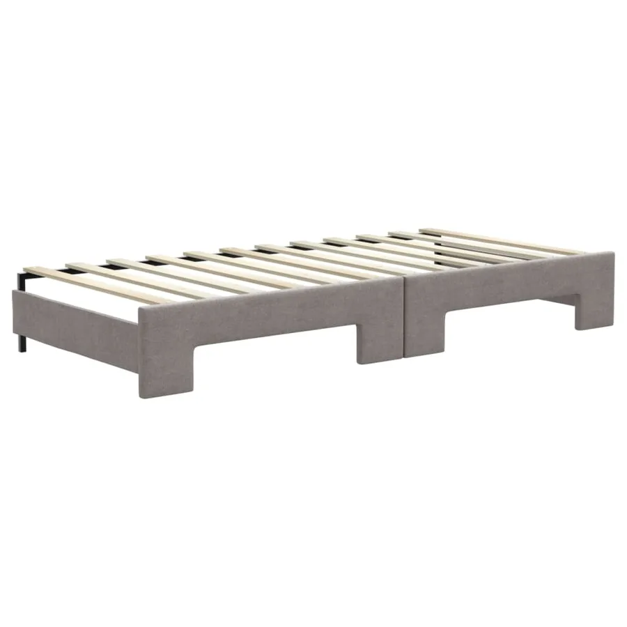 Lit de jour avec gigogne sans matelas taupe 90x200 cm - 8