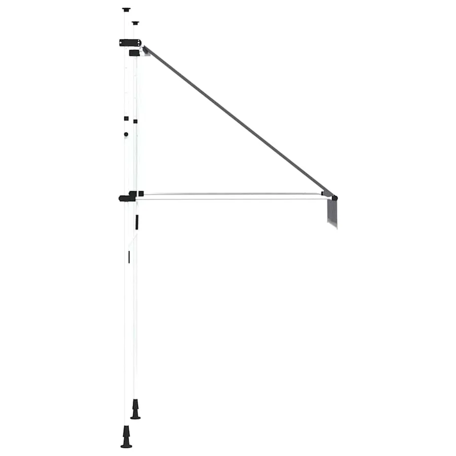 Auvent rétractable manuel 100 cm Rayures bleues et blanches - 5