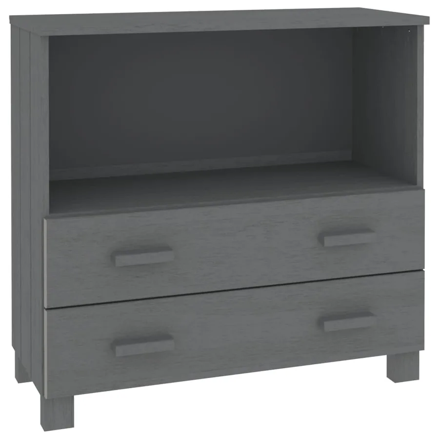 Buffet HAMAR Gris foncé 85x35x80 cm Bois massif de pin - 2