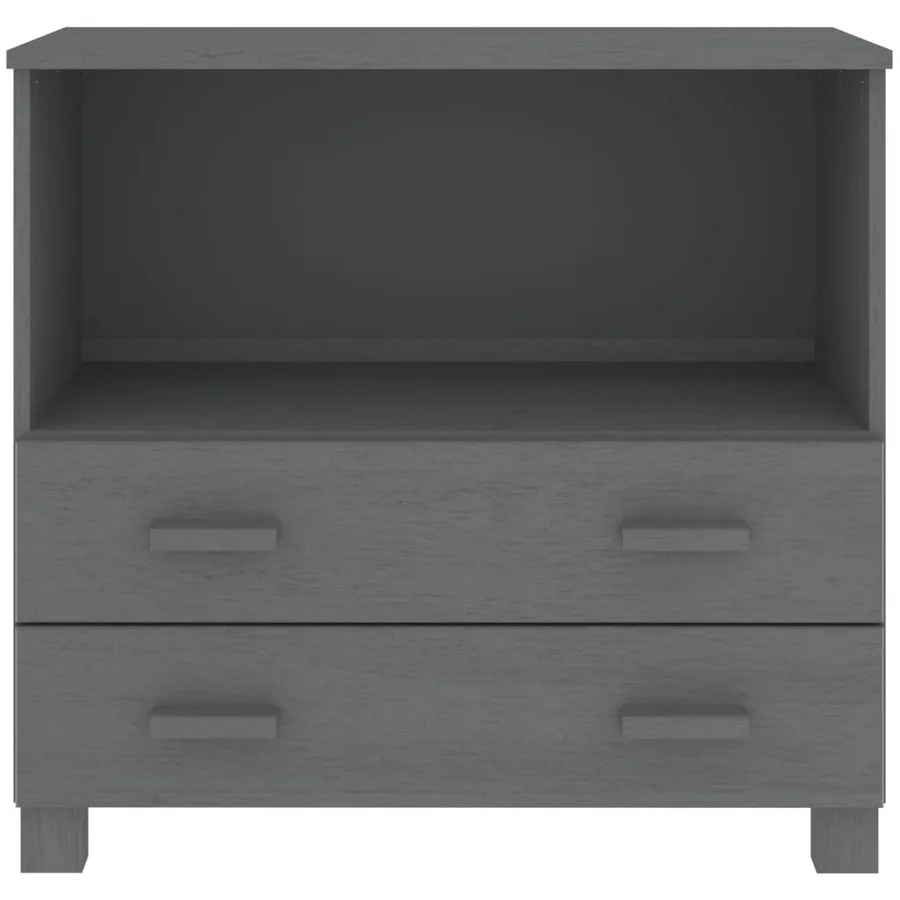 Buffet HAMAR Gris foncé 85x35x80 cm Bois massif de pin - 5