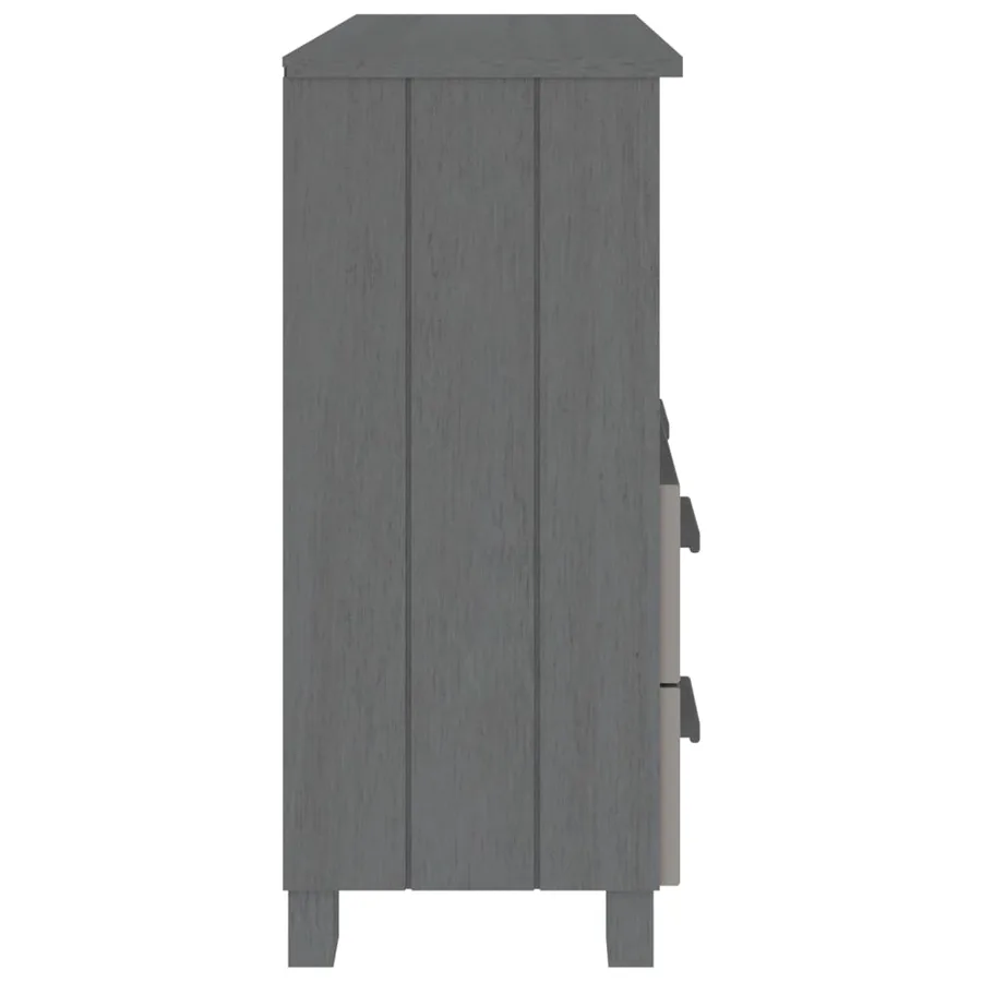 Buffet HAMAR Gris foncé 85x35x80 cm Bois massif de pin - 6