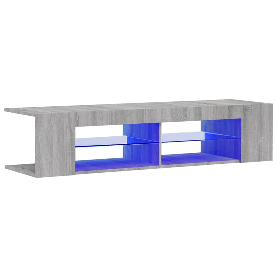 Meuble TV avec lumières LED sonoma gris 135x39x30 cm - 2