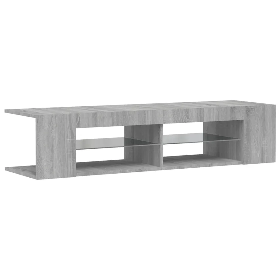 Meuble TV avec lumières LED sonoma gris 135x39x30 cm - 3