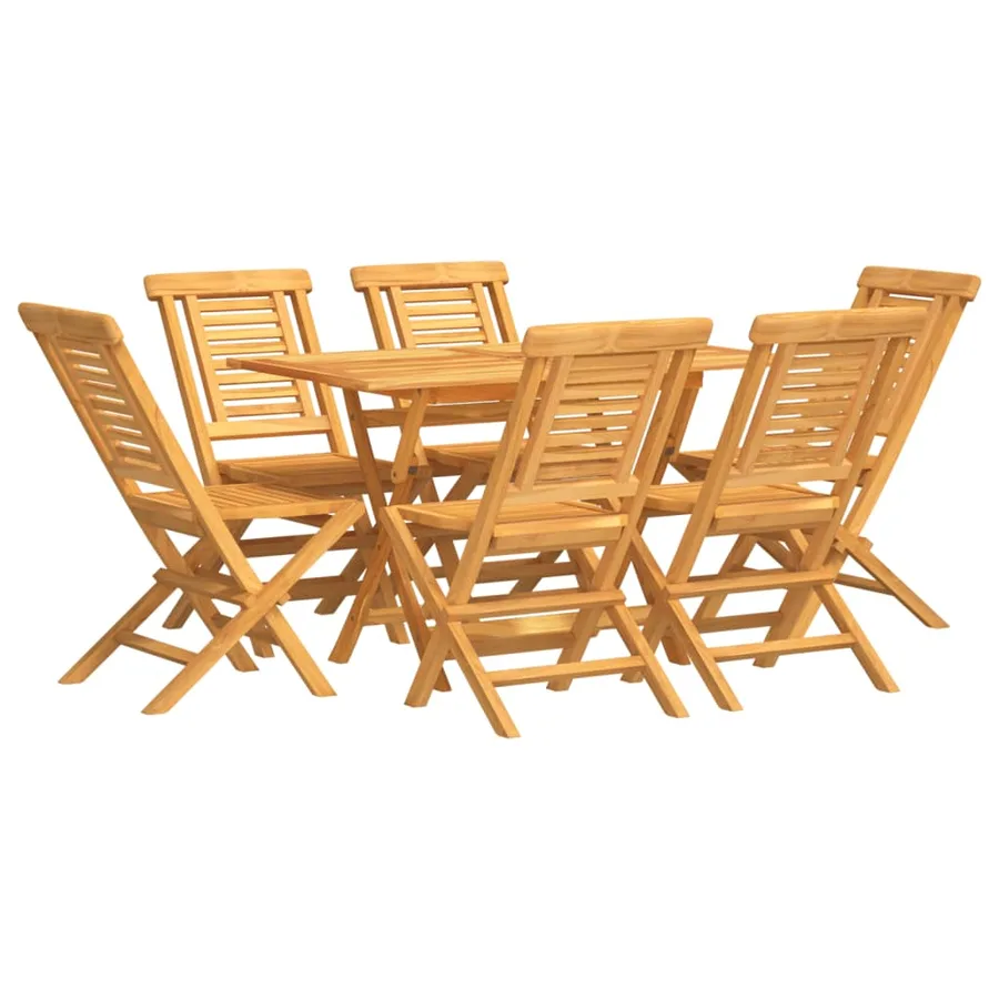 Ensemble à manger de jardin 7 pcs Bois de teck solide - 2