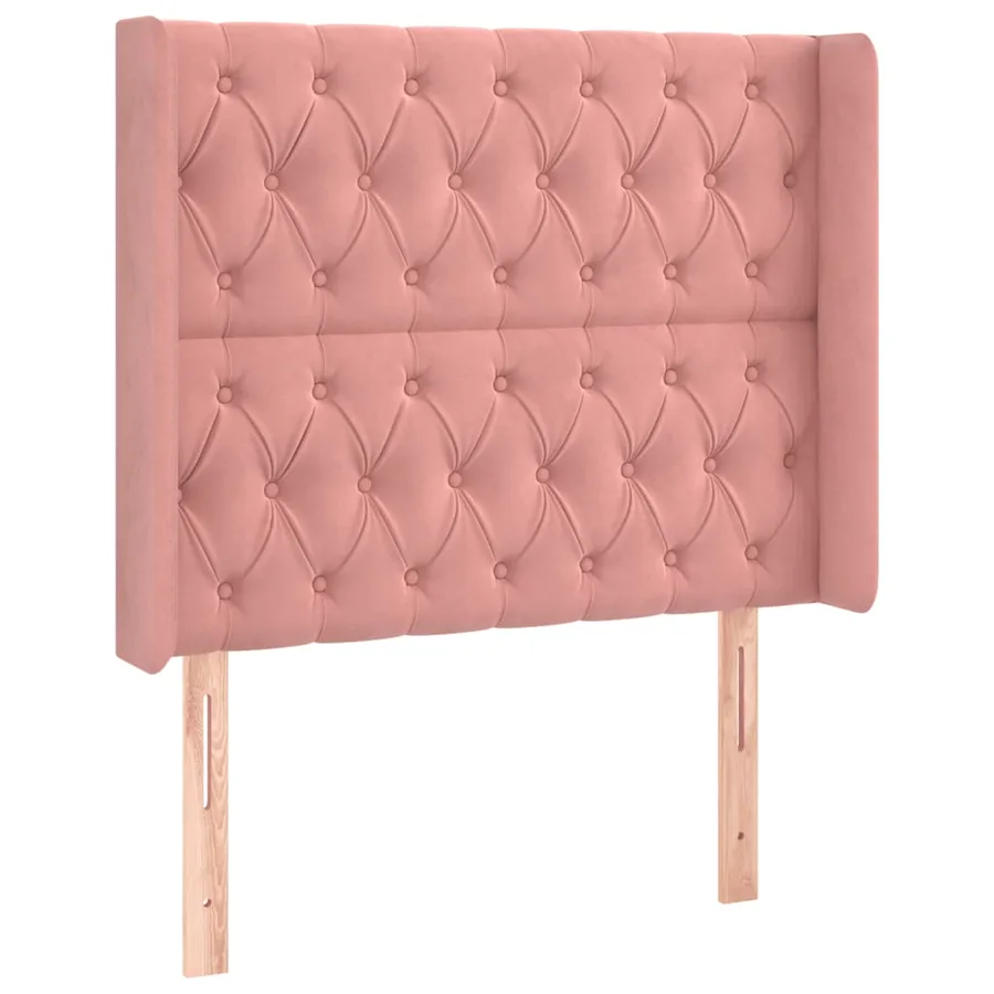 Sommier à lattes de lit matelas et LED Rose 90x200 cm Velours - 7