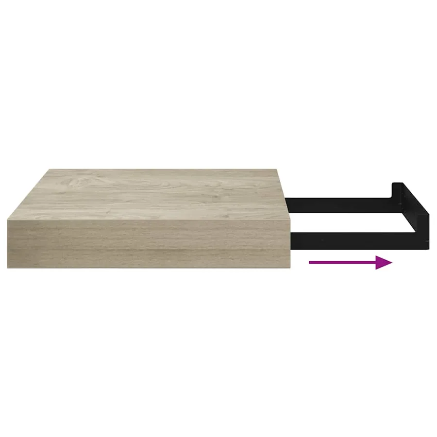 Étagère flottante murale chêne 23x23,5x3,8 cm MDF - 10
