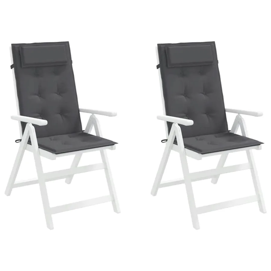 Coussins de chaise à dossier haut lot de 2 anthracite - 4