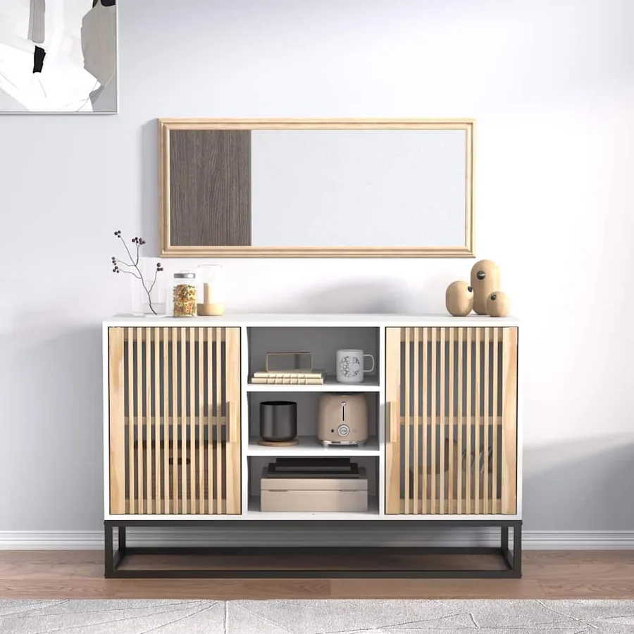 Buffet blanc 105x30x65 cm bois d'ingénierie