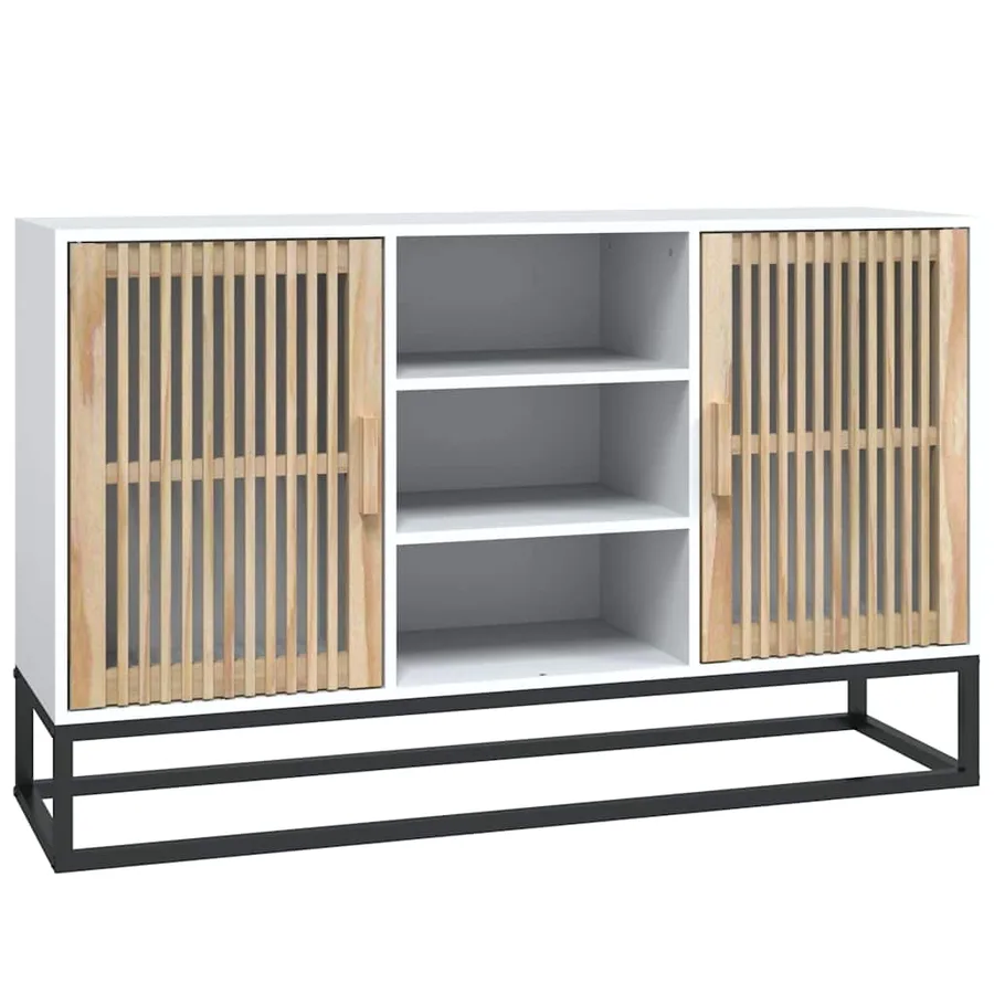 Buffet blanc 105x30x65 cm bois d'ingénierie - 2