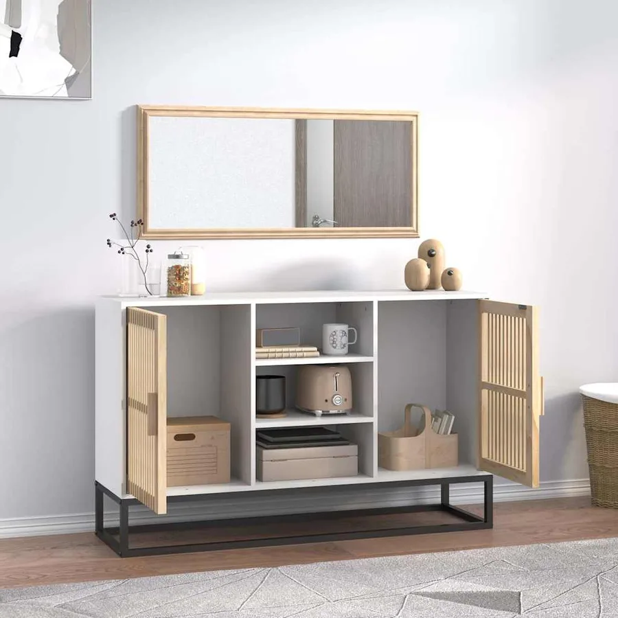 Buffet blanc 105x30x65 cm bois d'ingénierie - 3