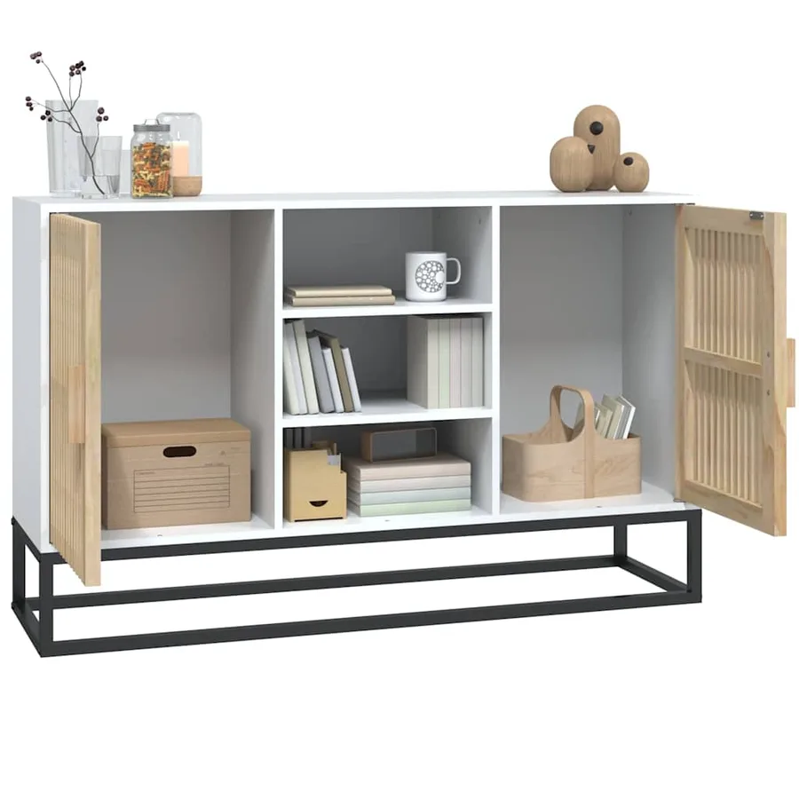 Buffet blanc 105x30x65 cm bois d'ingénierie - 4