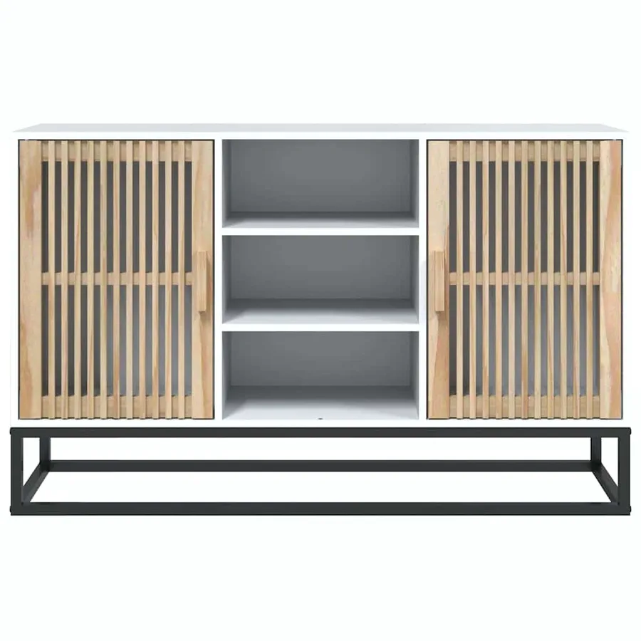 Buffet blanc 105x30x65 cm bois d'ingénierie - 5