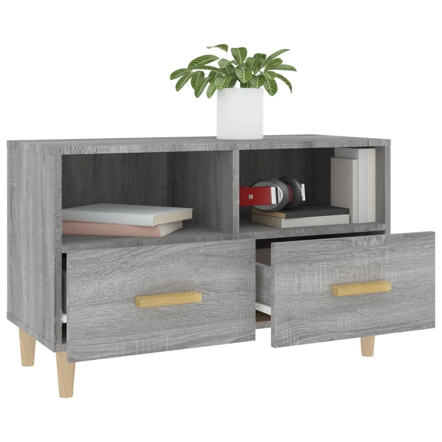 Meuble TV Sonoma gris 80x36x50 cm Bois d'ingénierie - 5