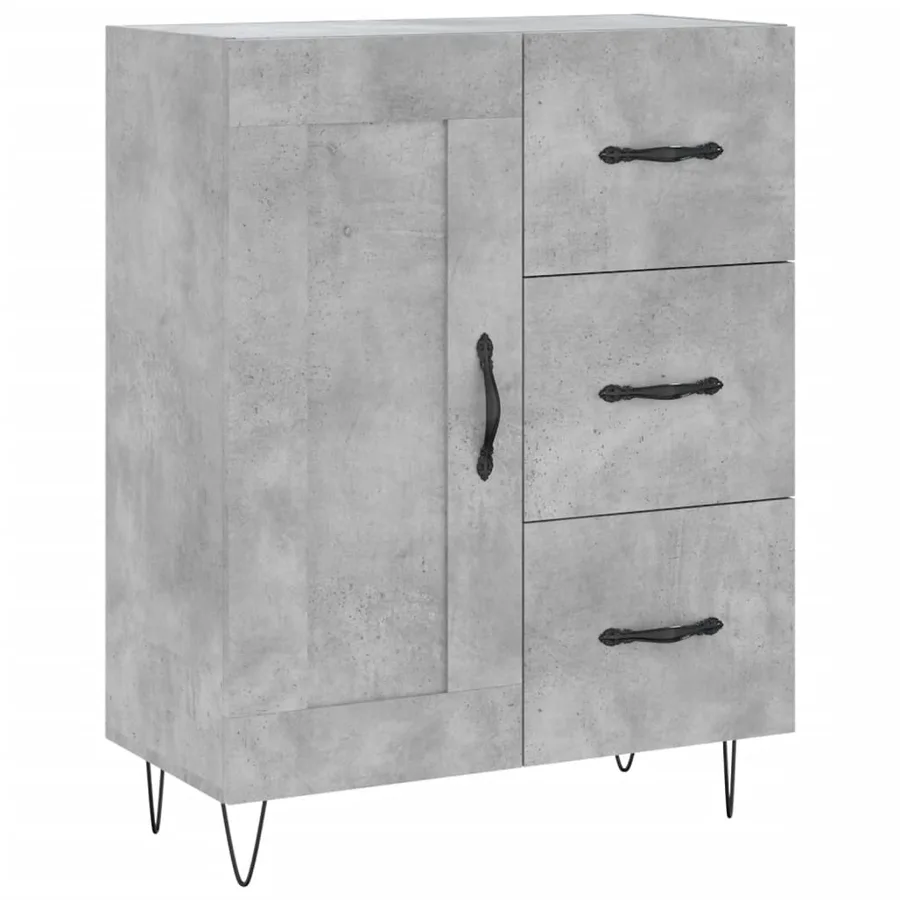 Buffet haut Gris béton 69,5x34x180 cm Bois d'ingénierie - 7