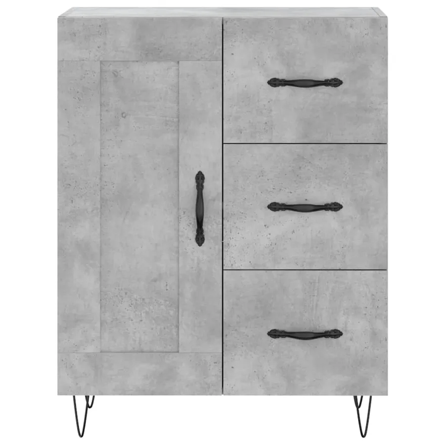 Buffet haut Gris béton 69,5x34x180 cm Bois d'ingénierie - 8