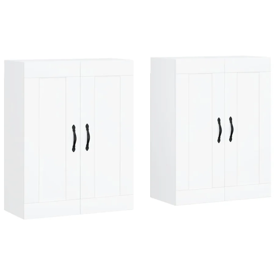 Armoires murales 2 pcs blanc bois d'ingénierie - 2