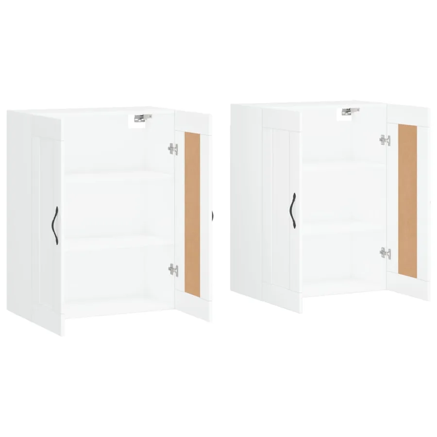 Armoires murales 2 pcs blanc bois d'ingénierie - 4