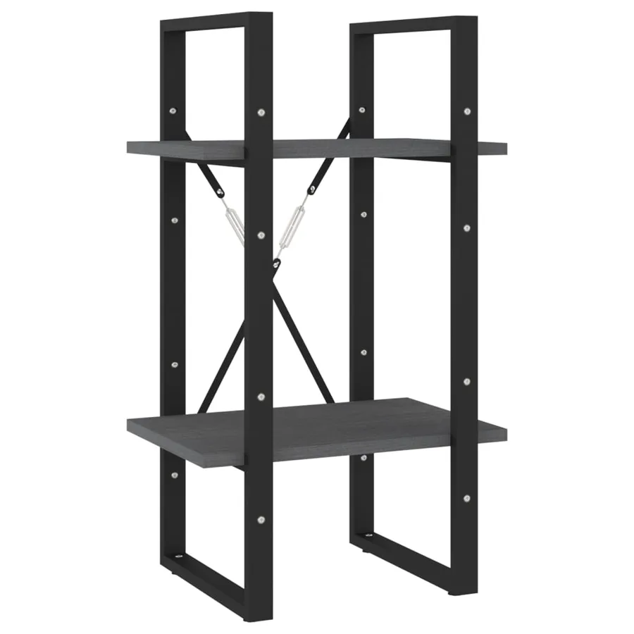 Bibliothèque à 5 niveaux Gris 40x30x175 cm Bois de pin - 4