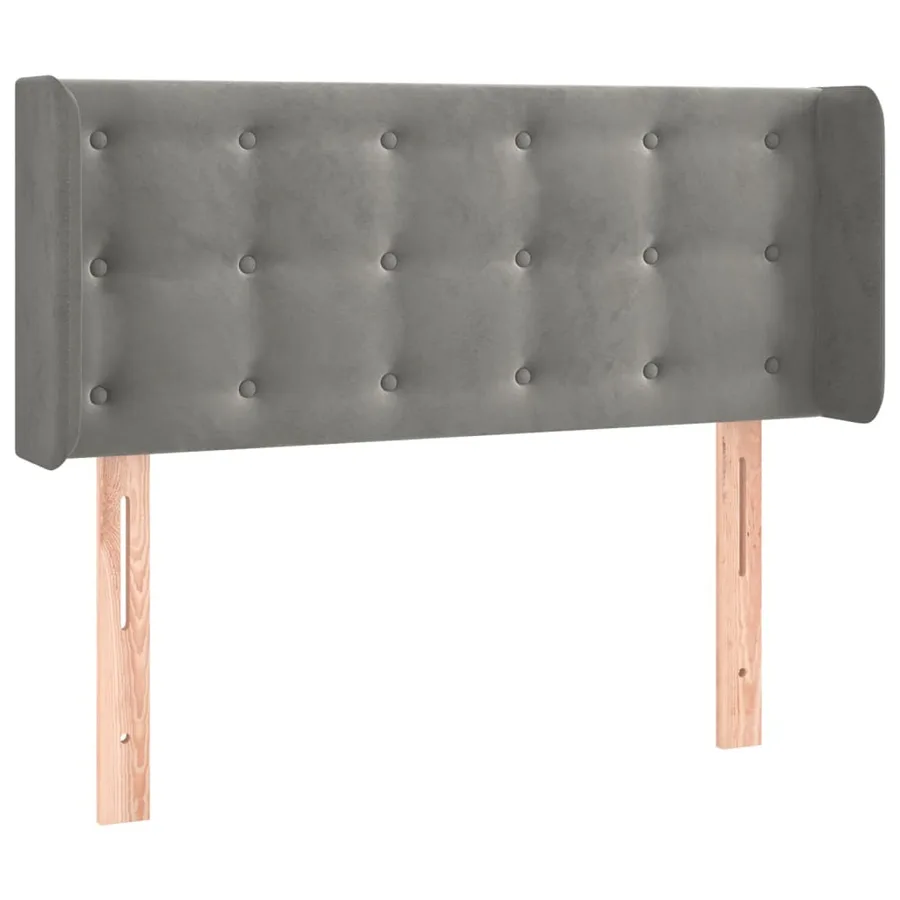 Tête de lit à LED Gris clair 103x16x78/88 cm Velours - 3