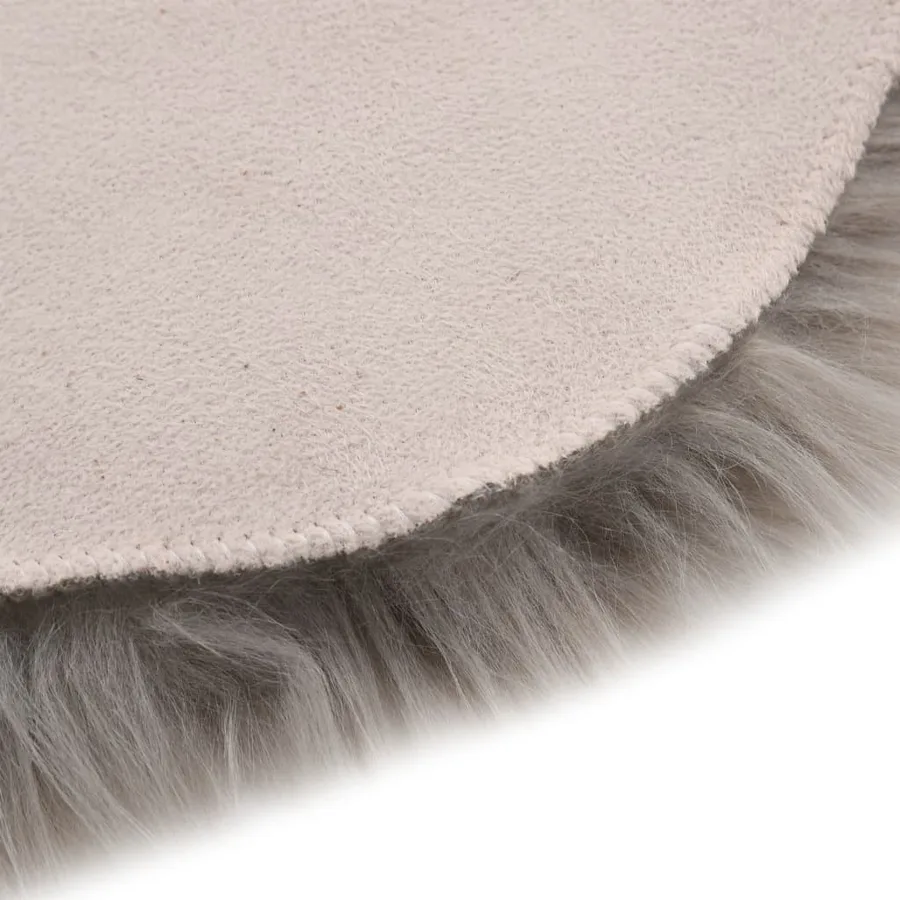 Tapis 60 x 90 cm Peau de mouton synthétique Gris clair - 3