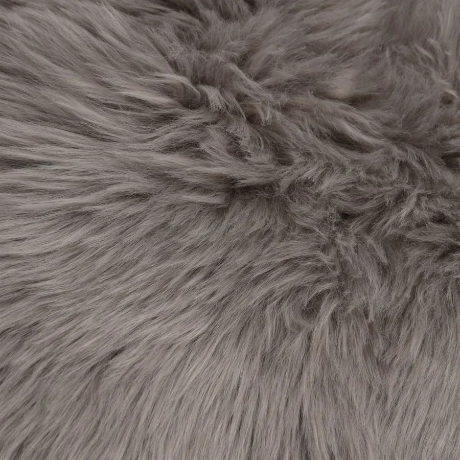 Tapis 60 x 90 cm Peau de mouton synthétique Gris clair - 4