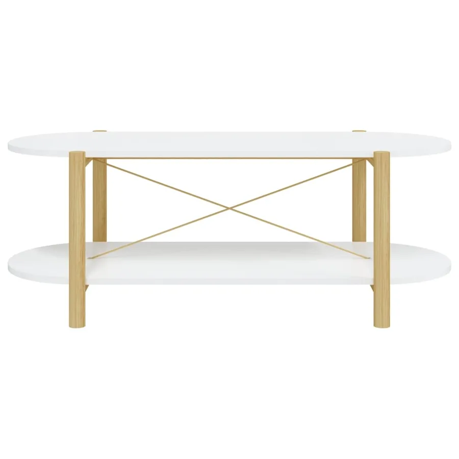 Table basse Blanc 110x48x40 cm Bois d'ingénierie - 5