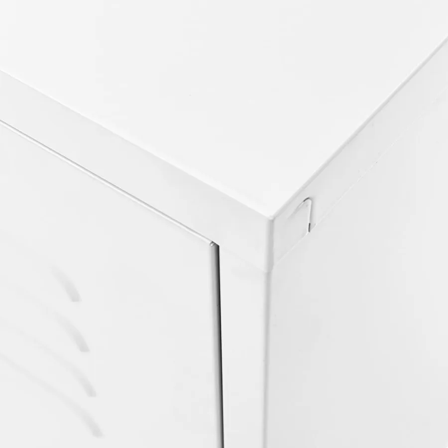 Meuble TV Blanc 105x35x50 cm Acier - 8