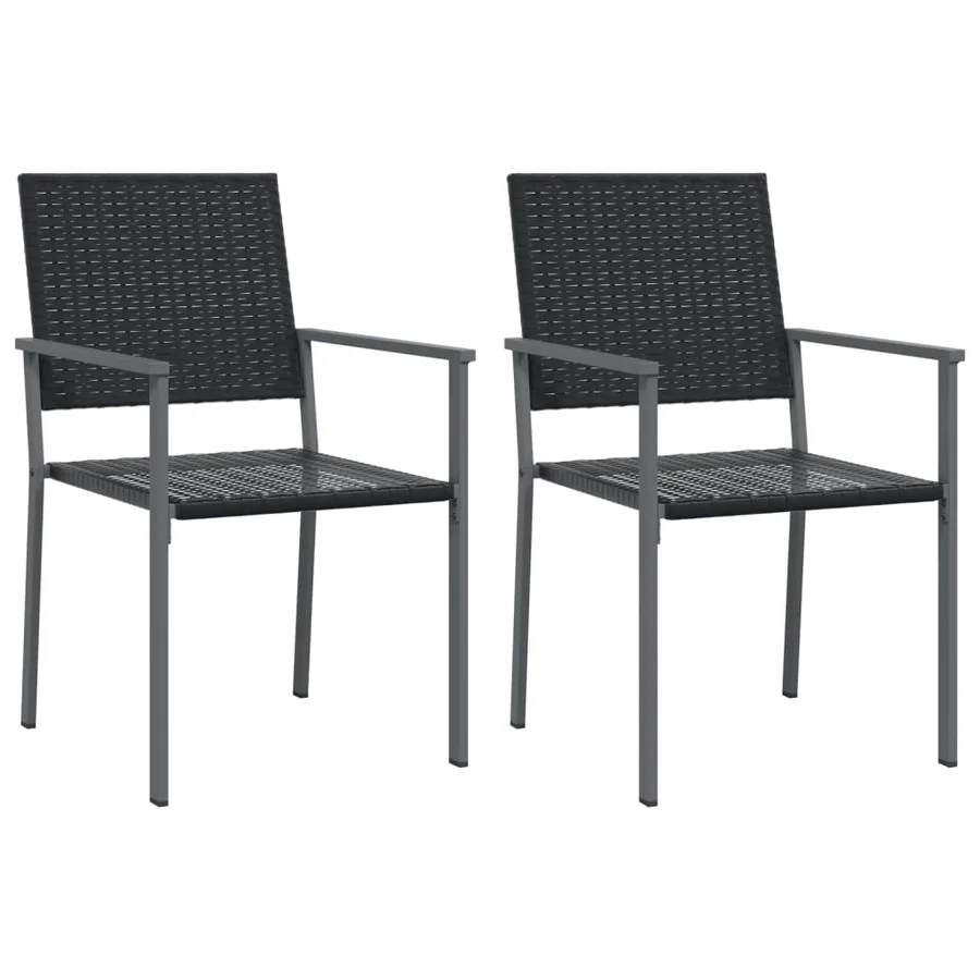 Ensemble à manger de jardin 3 pcs résine tressée acier - 4