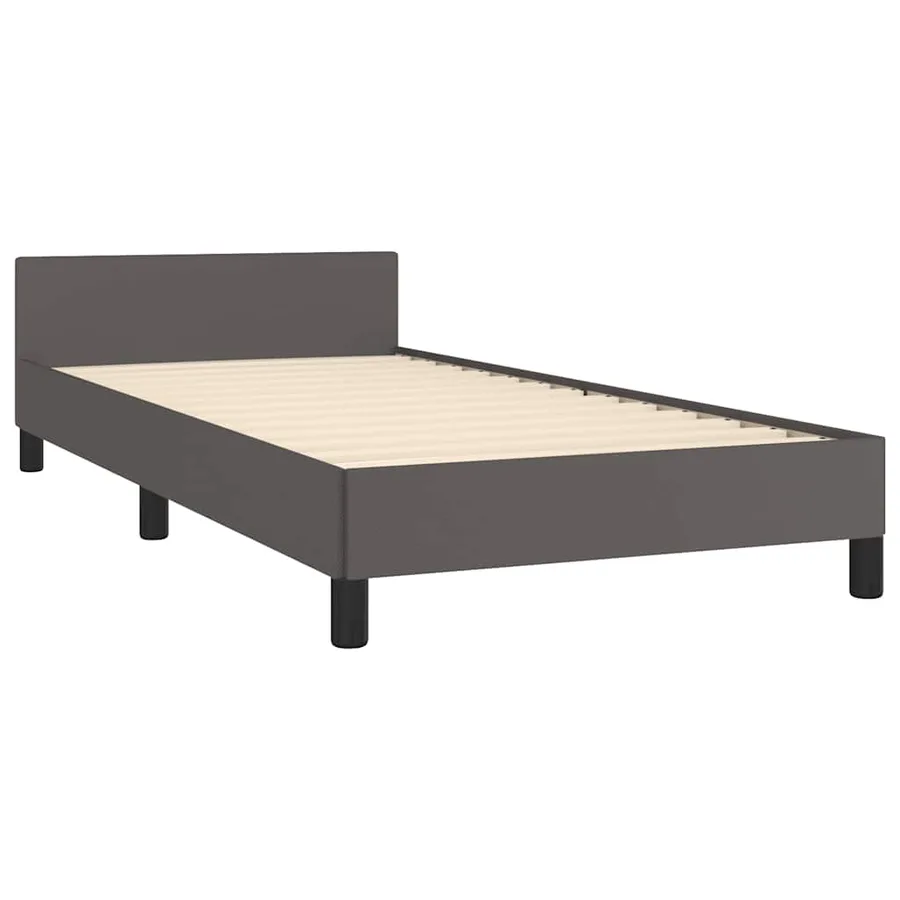 Cadre de lit avec tête de lit sans matelas gris 80x200 cm - 4