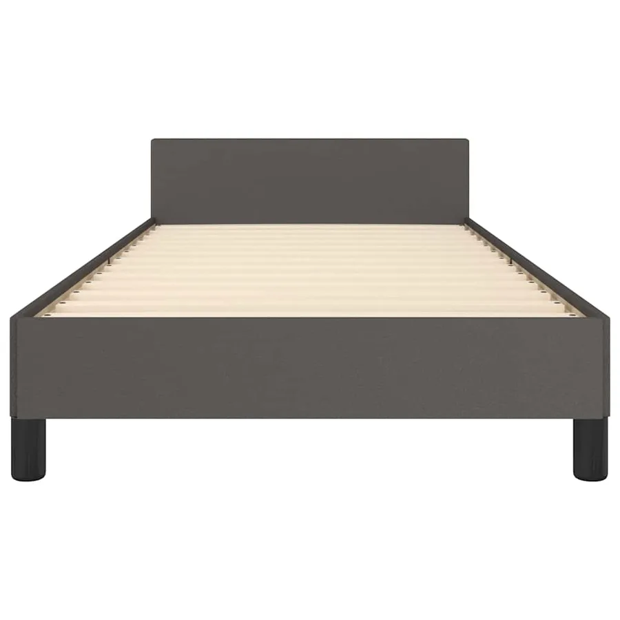 Cadre de lit avec tête de lit sans matelas gris 80x200 cm - 5