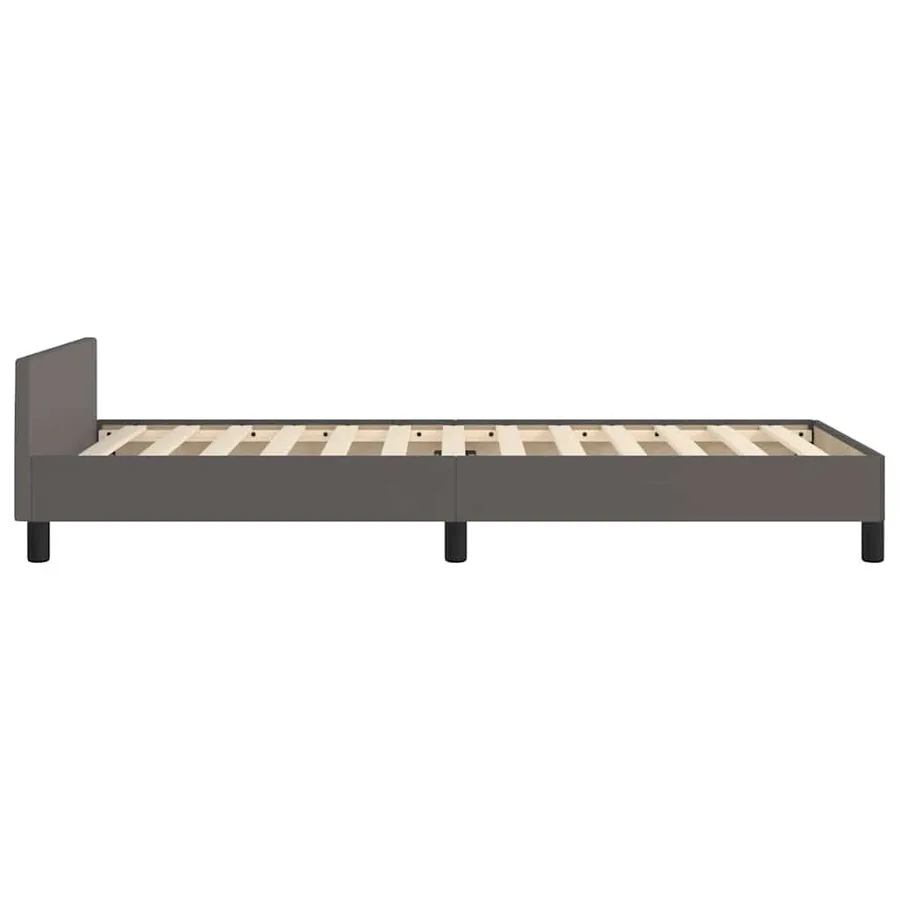 Cadre de lit avec tête de lit sans matelas gris 80x200 cm - 6