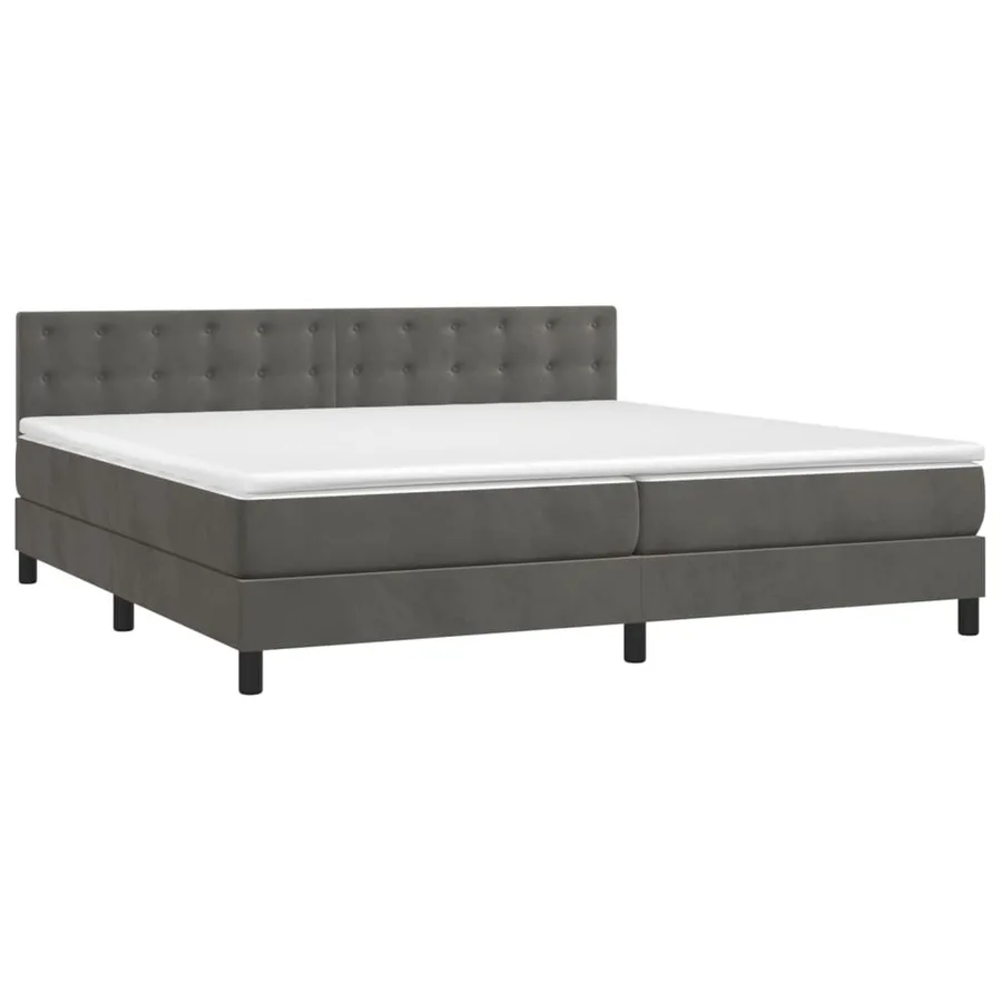 Sommier à lattes de lit matelas et LED Gris foncé 200x200 cm - 3