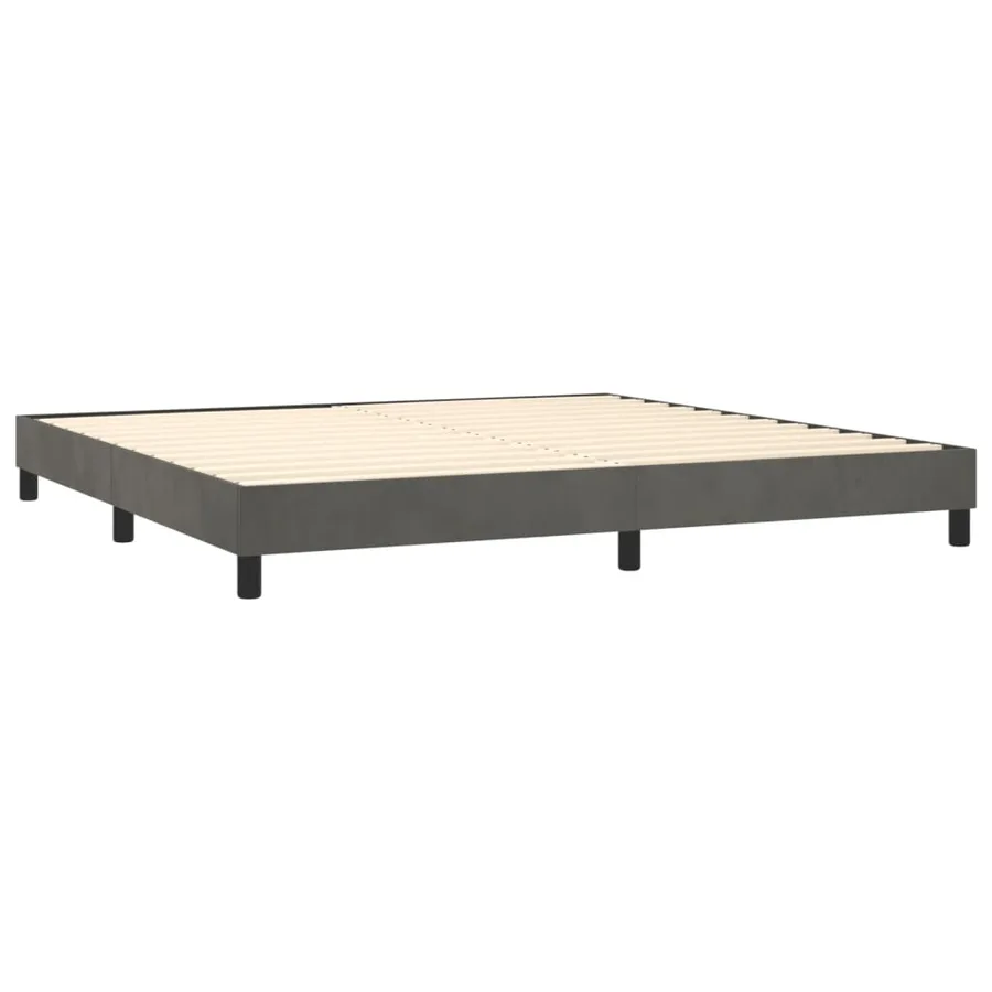 Sommier à lattes de lit matelas et LED Gris foncé 200x200 cm - 5