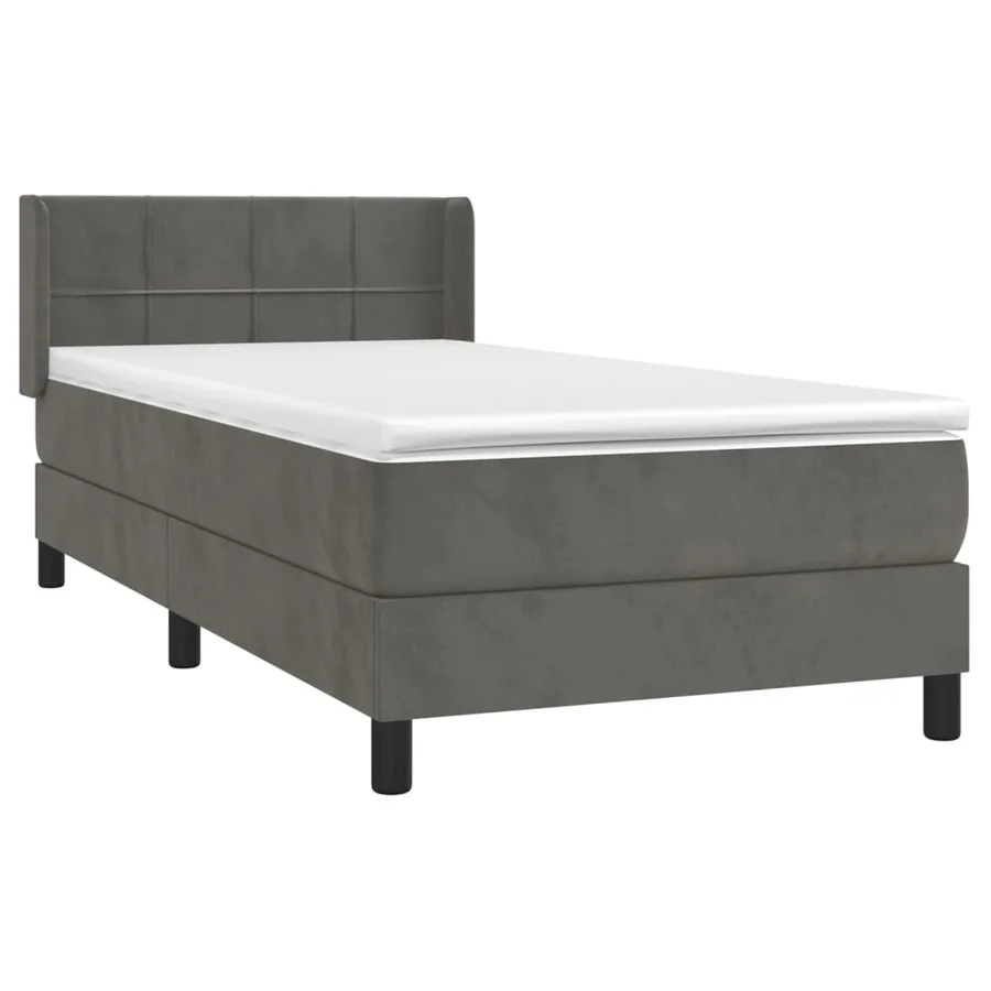 Sommier à lattes de lit avec matelas Gris foncé 100x200 cm - 3