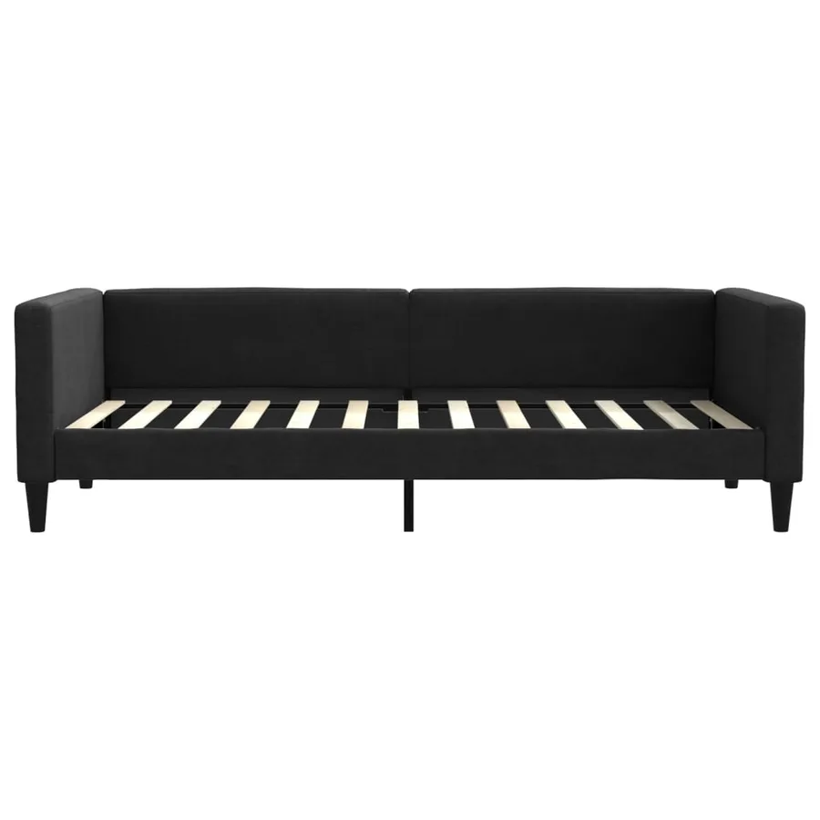 Lit de jour avec matelas noir 90x200 cm tissu - 4