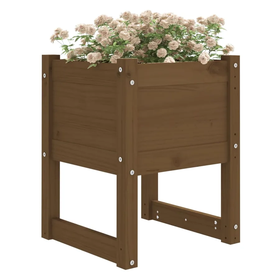 Jardinières 2 pcs Marron miel 40x40x52,5 cm Bois massif de pin - 3
