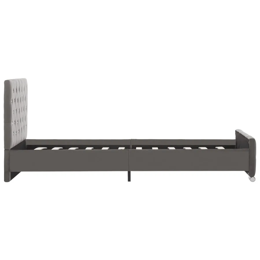 Cadre de lit sans matelas gris velours 100x200 cm - 5