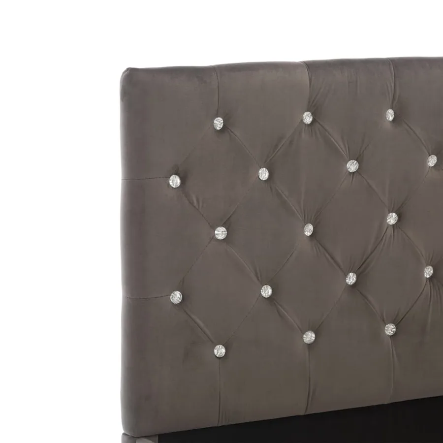 Cadre de lit sans matelas gris velours 100x200 cm - 6