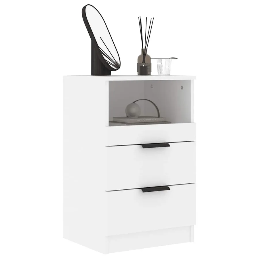 Table de chevet Blanc Bois d'ingénierie - 7