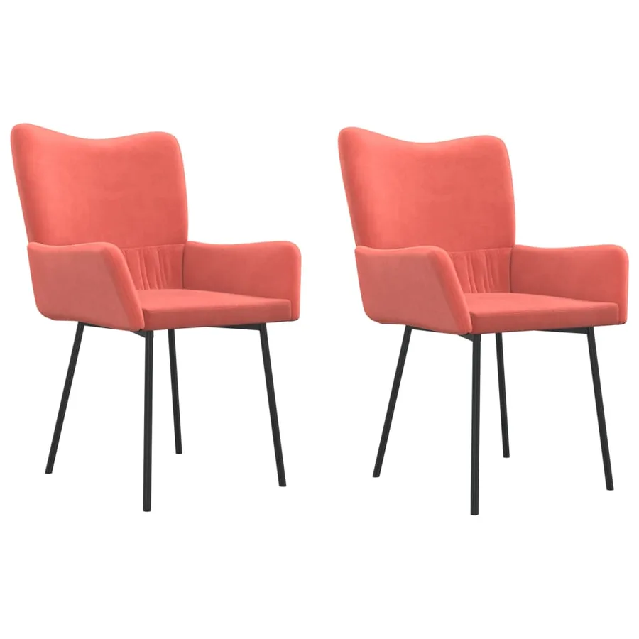 Chaises à manger lot de 2 Rose Velours - 2
