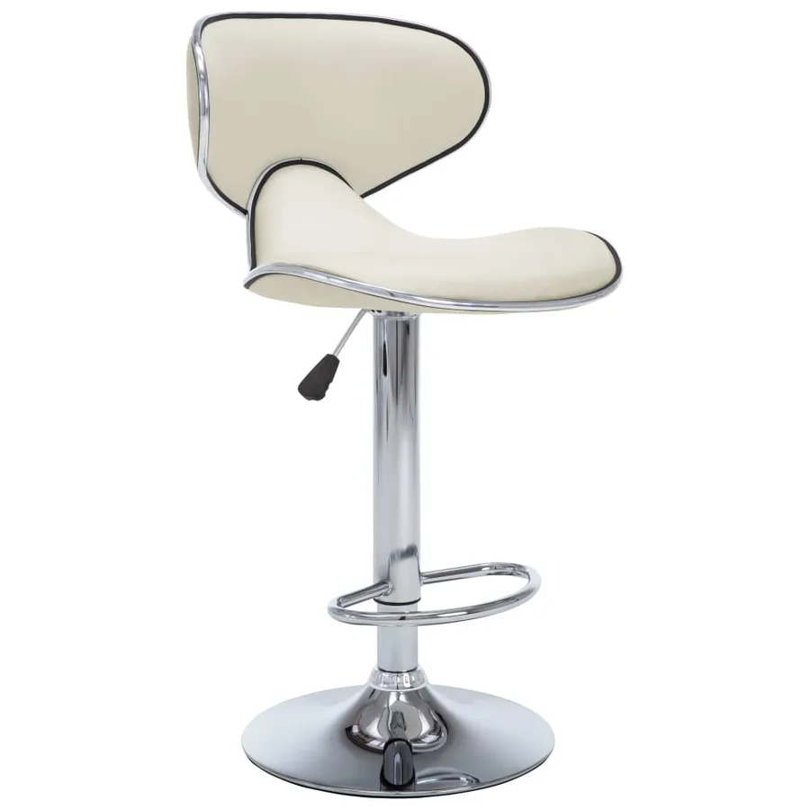 Tabourets de bar lot de 2 crème similicuir - 3