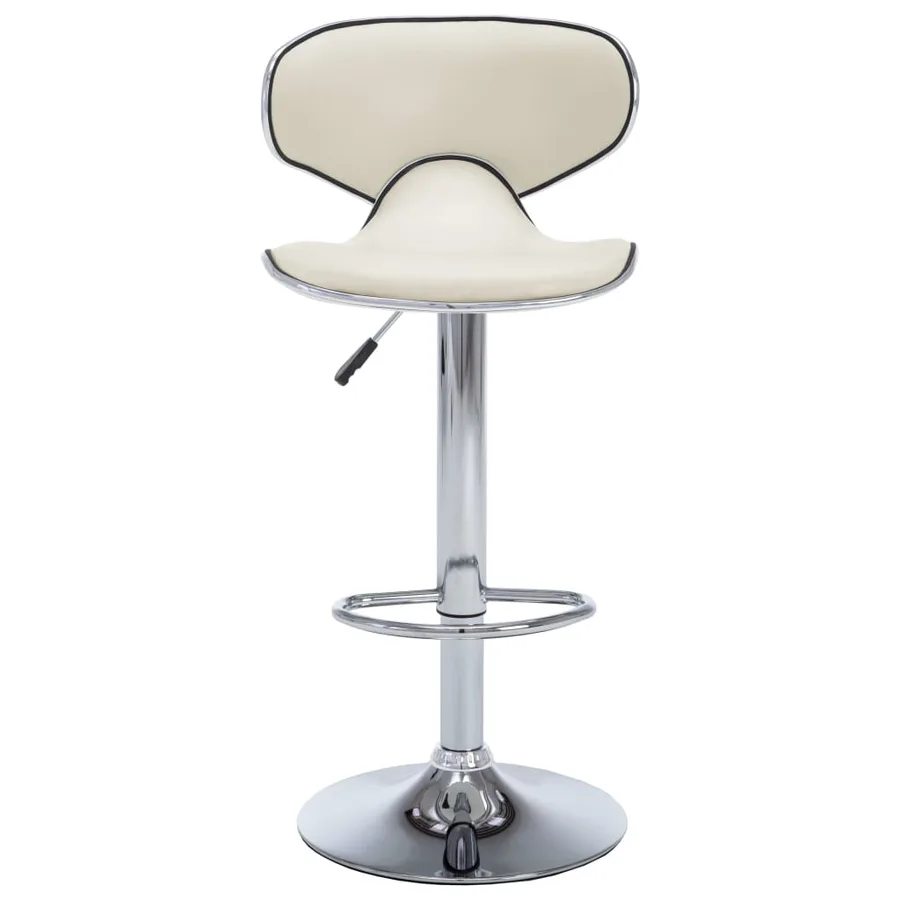 Tabourets de bar lot de 2 crème similicuir - 4