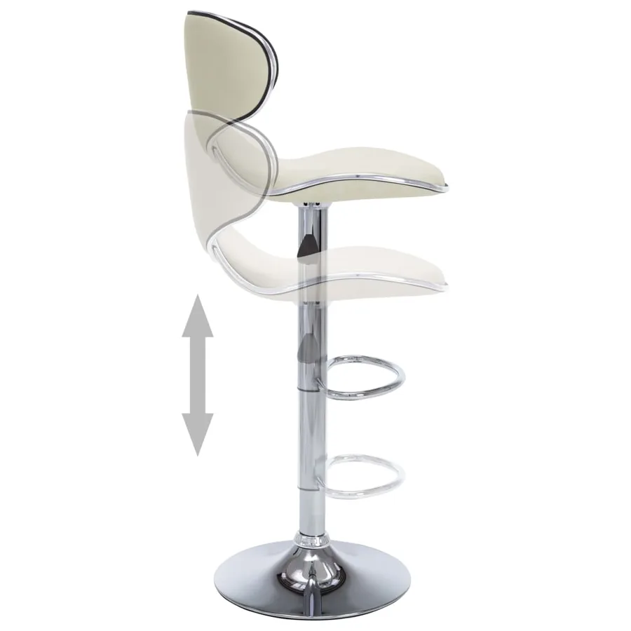 Tabourets de bar lot de 2 crème similicuir - 5