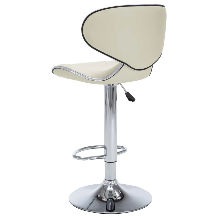 Tabourets de bar lot de 2 crème similicuir - 6