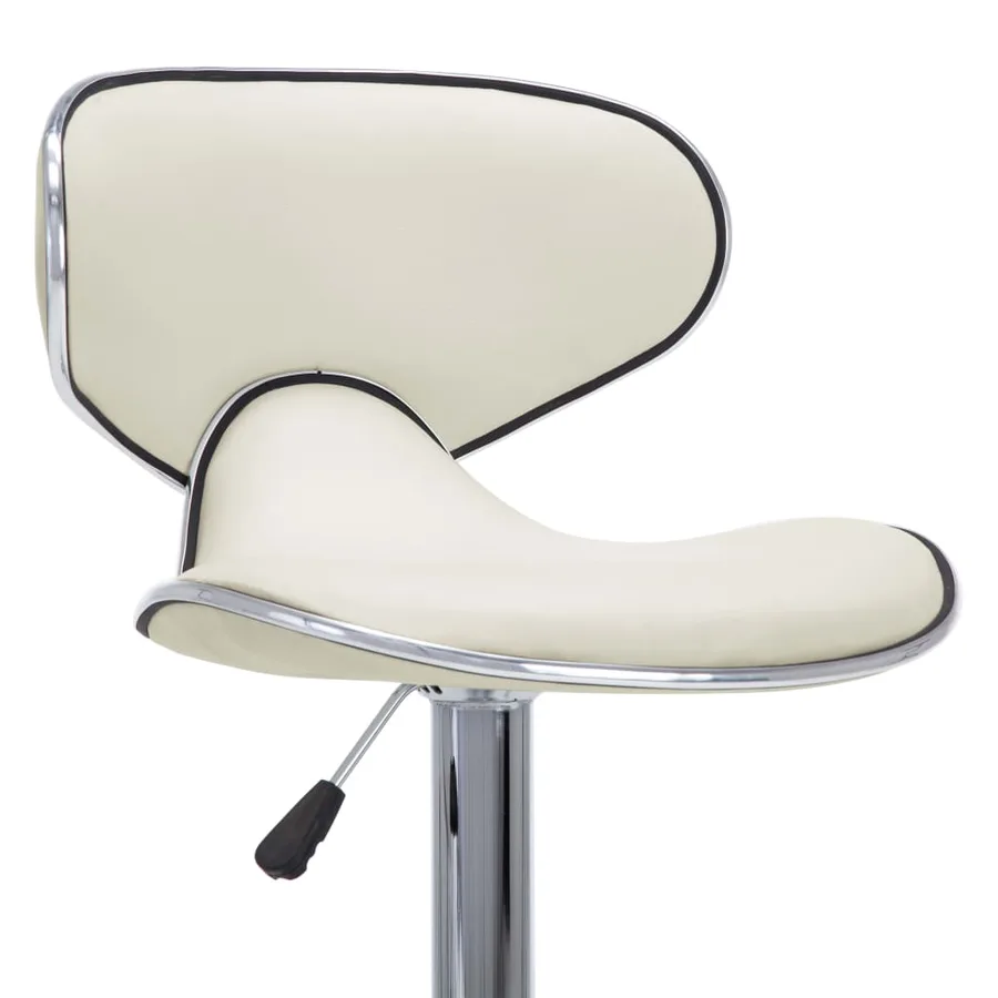 Tabourets de bar lot de 2 crème similicuir - 7