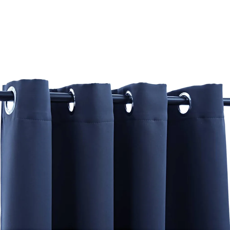 Rideaux occultants avec anneaux en métal 2 pcs Bleu 140x225 cm - 3